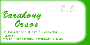 barakony orsos business card